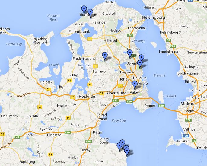 Skov og strand maps